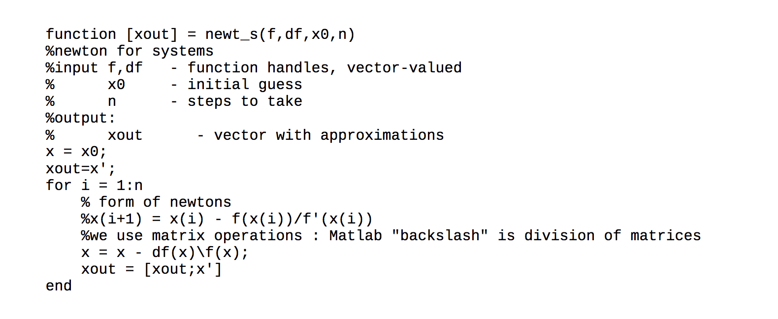 5) Use the Newton's method for systems Matlab | Chegg.com