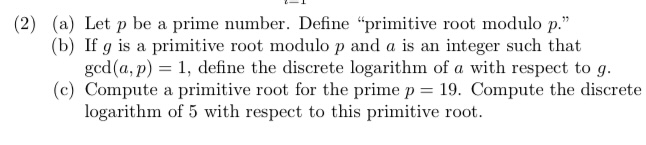 Solved (2) (a) Let p be a prime number. Define 