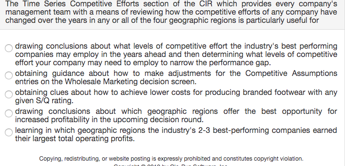 Solved The Time Series Competitive Efforts section of the | Chegg.com