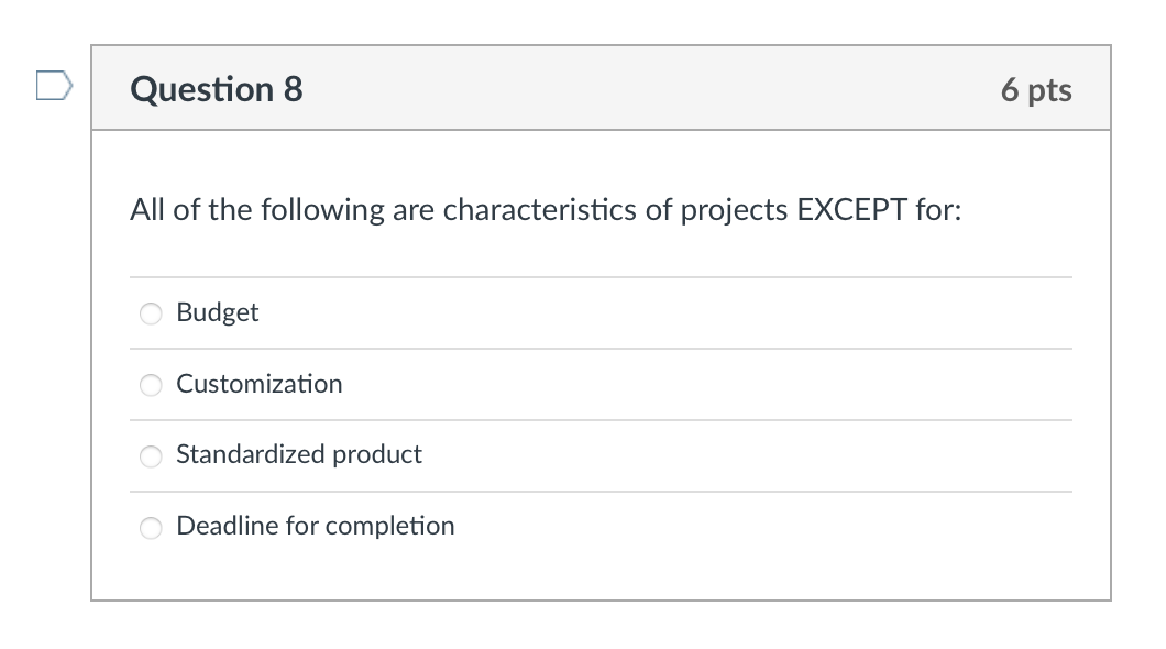 Solved Question 8 6 pts All of the following are Chegg com