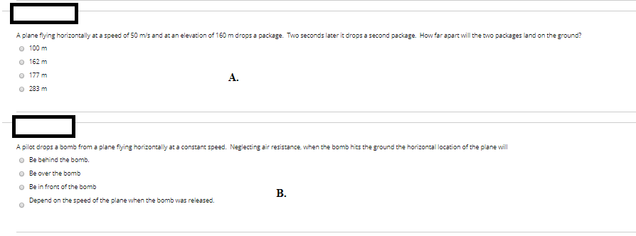 Solved A plane flying horizontally at a speed of 50 m/s and | Chegg.com