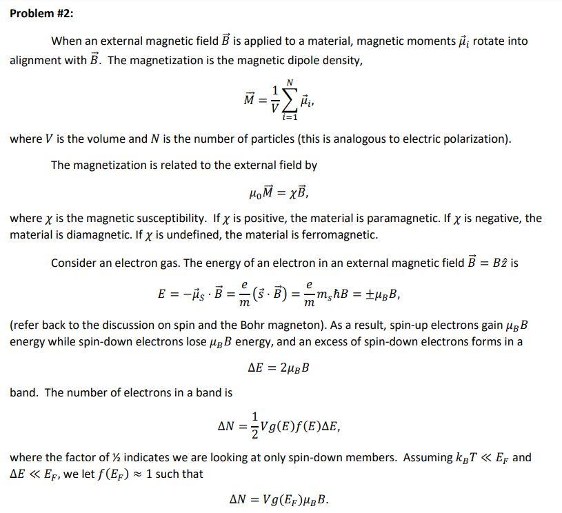 When an external magnetic field B is applied to a | Chegg.com