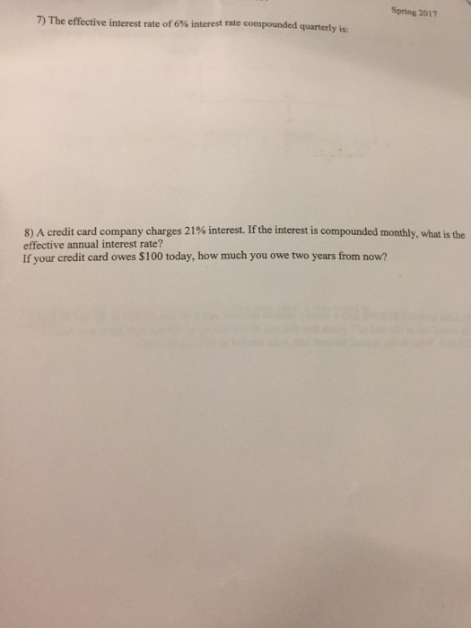 Solved The Effective Interest Rate Of 6 Interest Rate Chegg