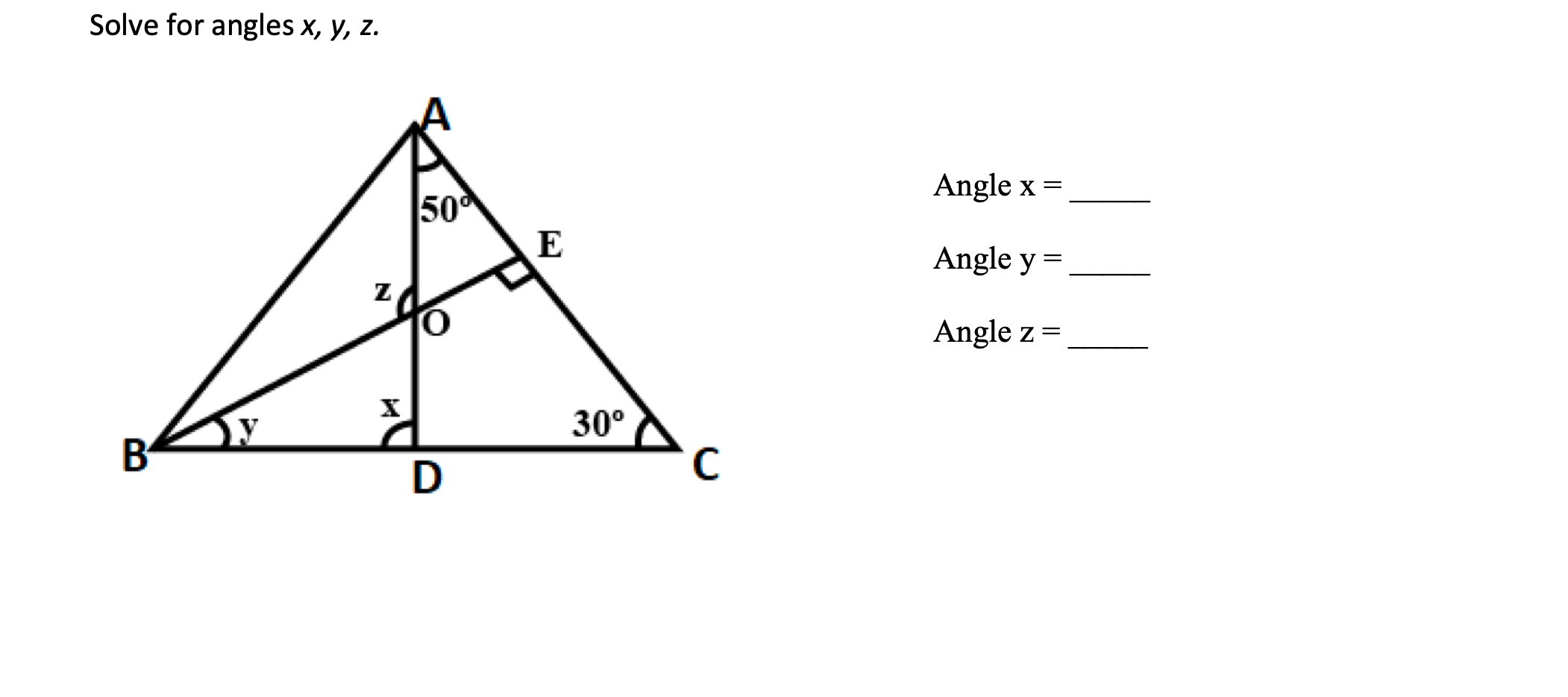 calculate the angles xyz if x 3 y 4 z 5