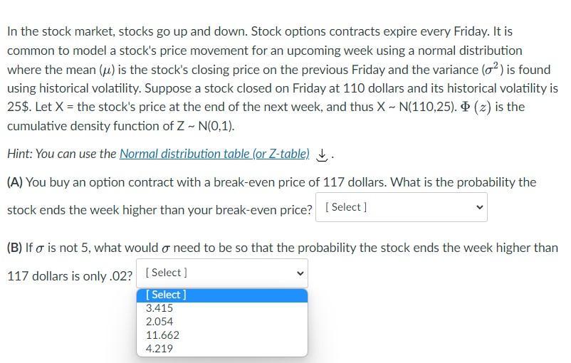 Solved in the stock market stocks go up and down stock chegg