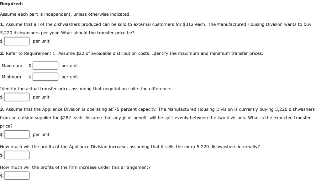 Solved Transfer Pricing Various Computations Corning