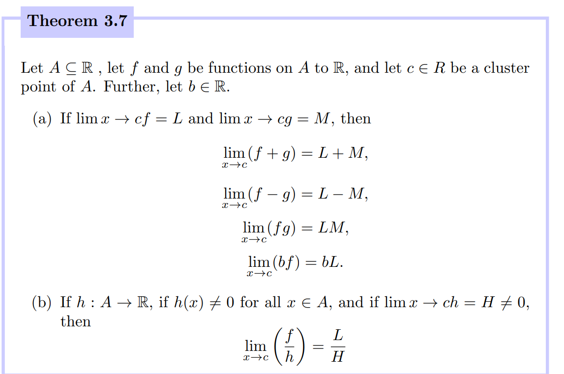 Solved Theorem 3 7 Let A Cr Let F And G Be Functions On Chegg Com