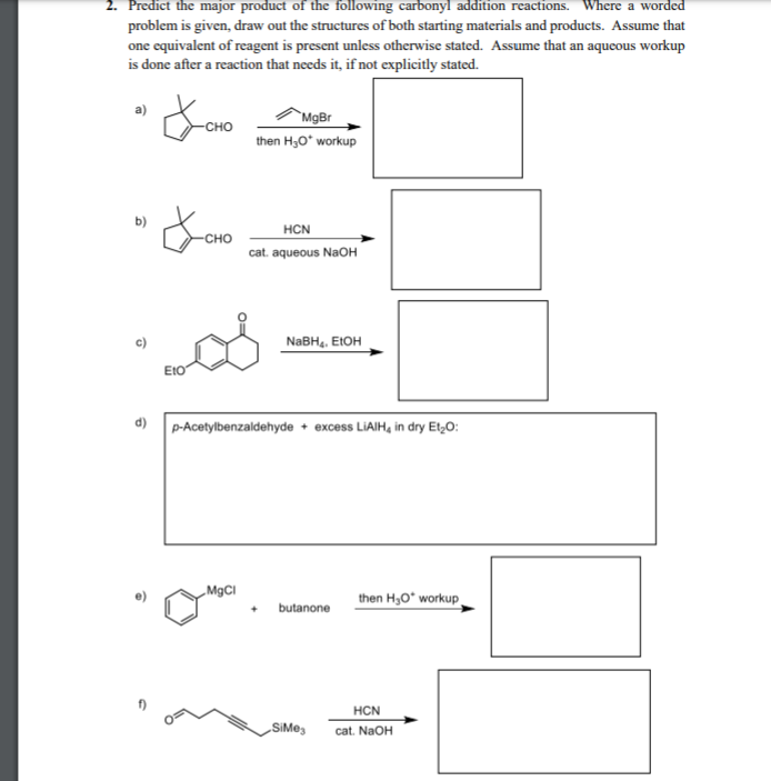 Solved 2. Predict The Major Product Of The Following 