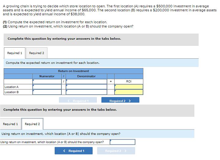 Solved A Growing Chain Is Trying To Decide Which Store | Chegg.com