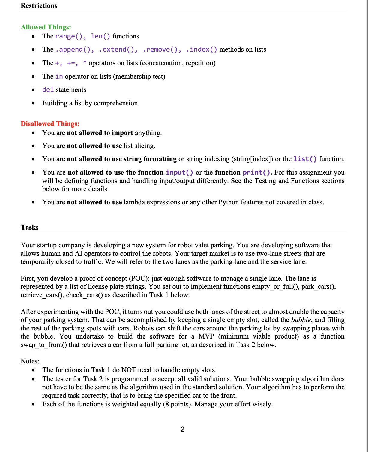 Solved lef retrieve_cars (parking_lane, cars_to_retrieve): | Chegg.com