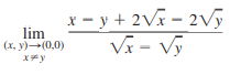 \( \lim _{\substack{(x, y) \rightarrow(0,0) \\ x \neq y}} \frac{x-y+2 \sqrt{x}-2 \sqrt{y}}{\sqrt{x}-\sqrt{y}} \)