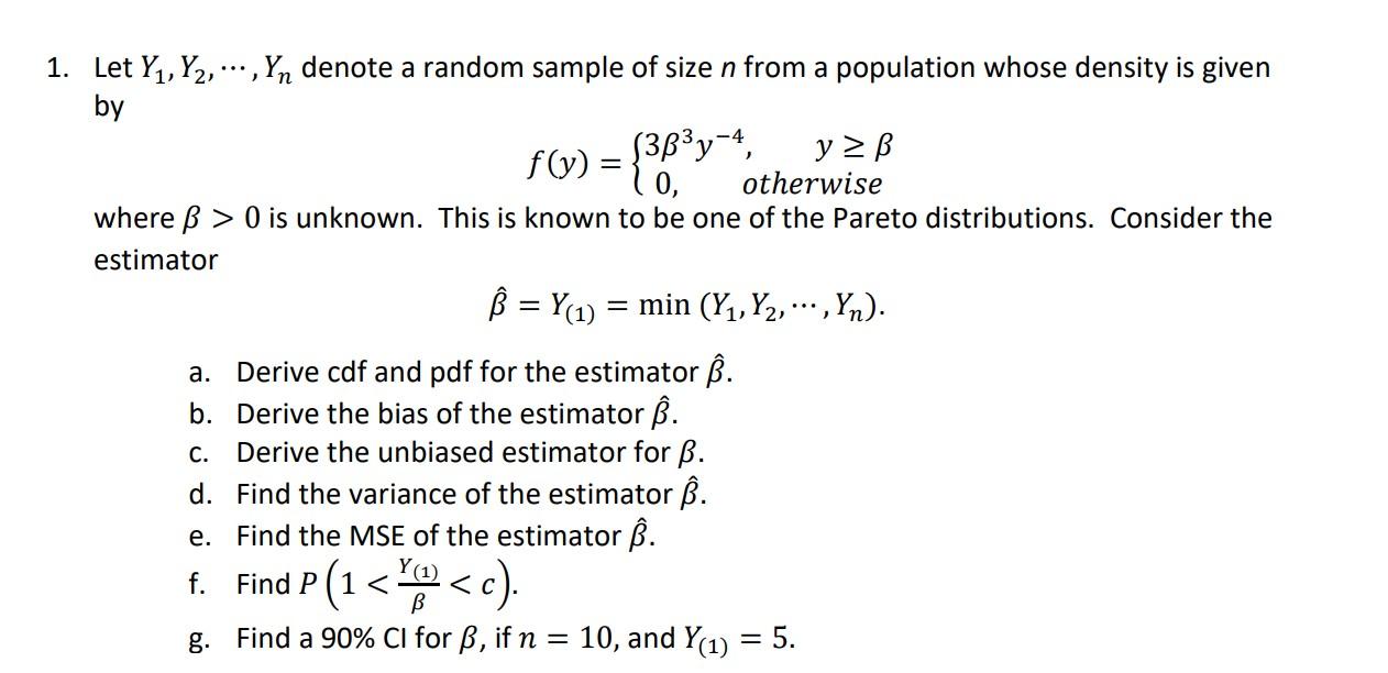 Solved] Consider a random sample of size n from a Pareto