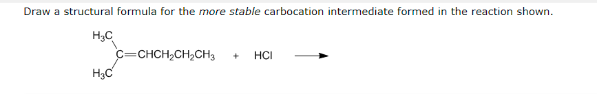 [Solved]: Draw a structural formula for the more stable ca