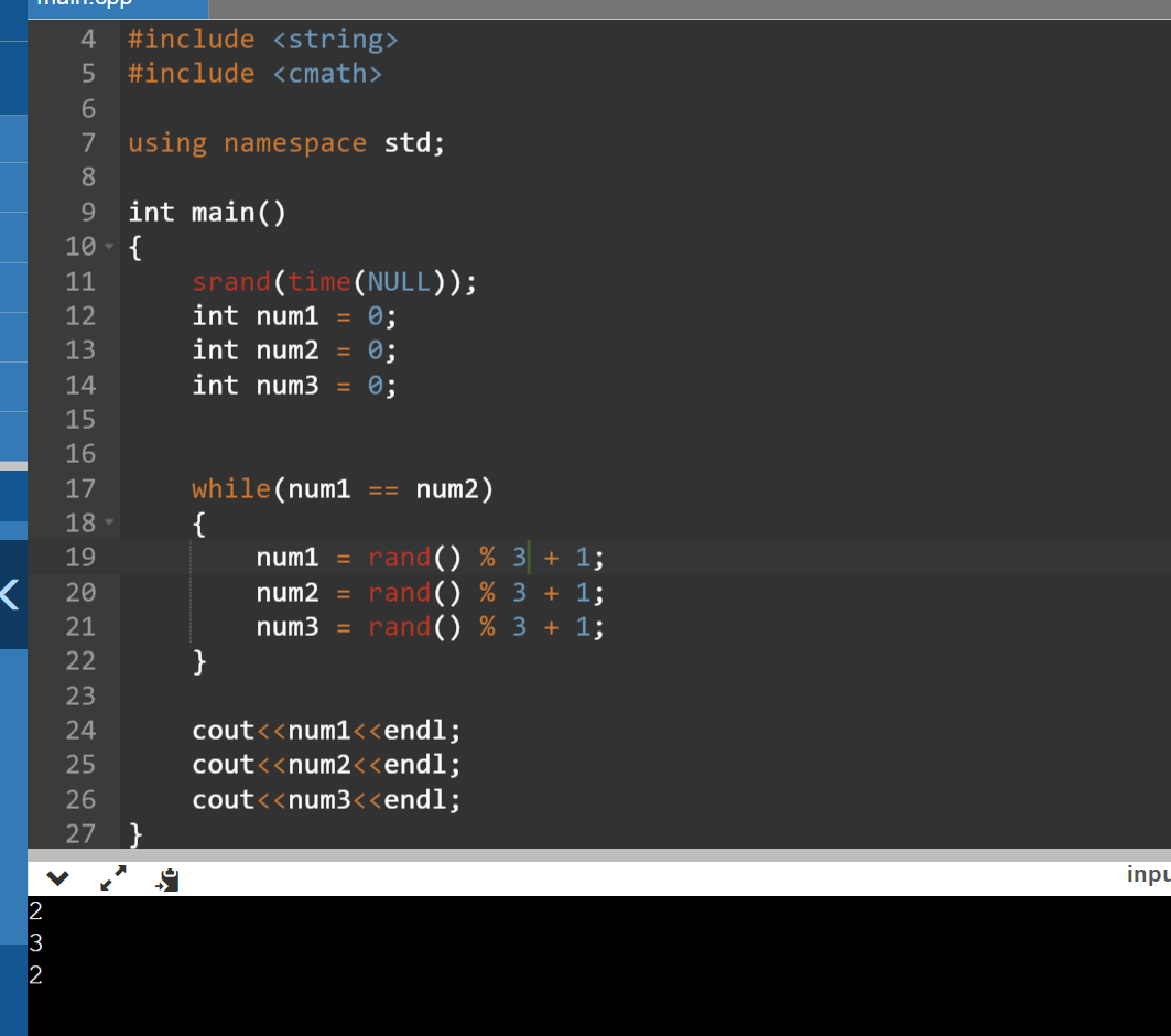 Solved I am trying to write a program that prints 3 random | Chegg.com