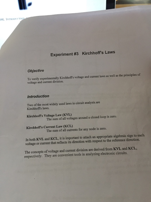 precautions in kirchhoff's law experiment