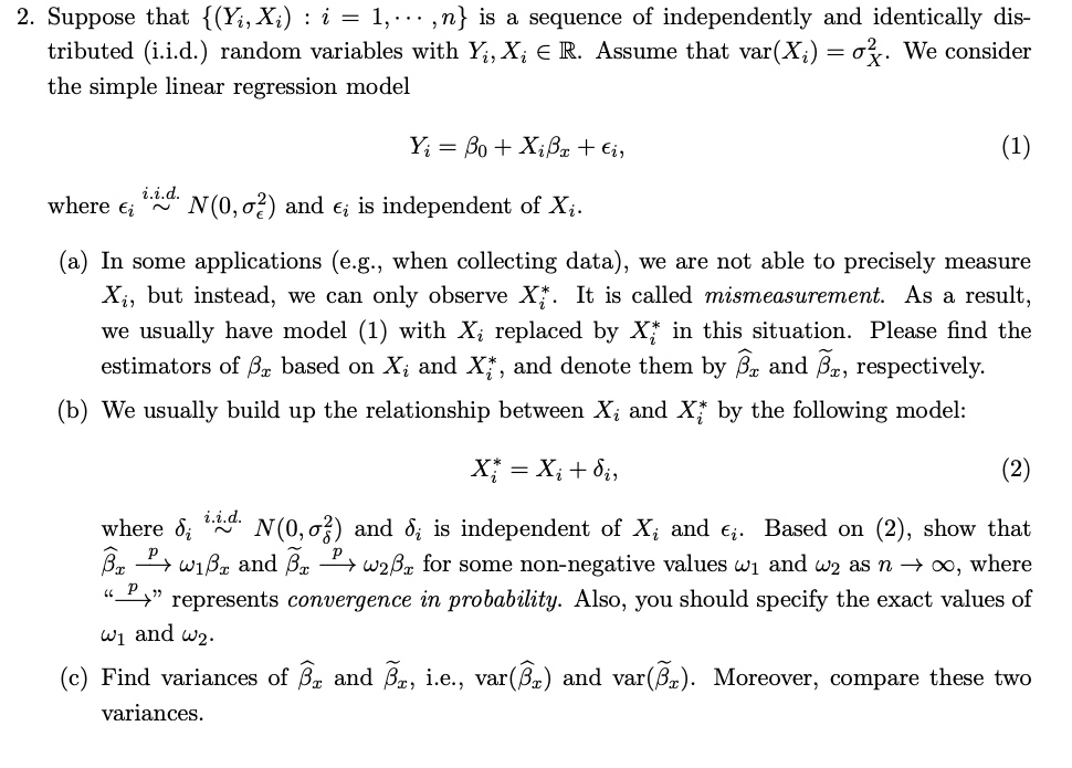 2 Suppose That Yi X 1 N Is A Sequen Chegg Com