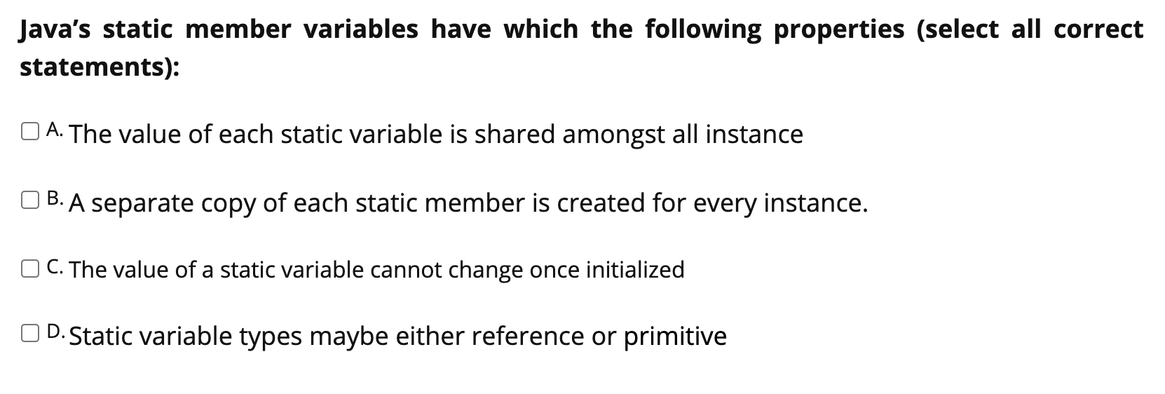 Solved Which of the following statements correctly describes