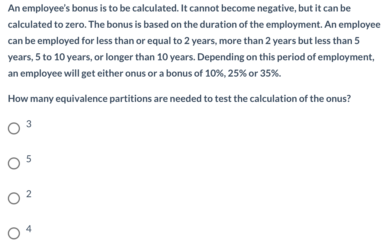 Solved An Employee's Bonus Is To Be Calculated. It Cannot | Chegg.com