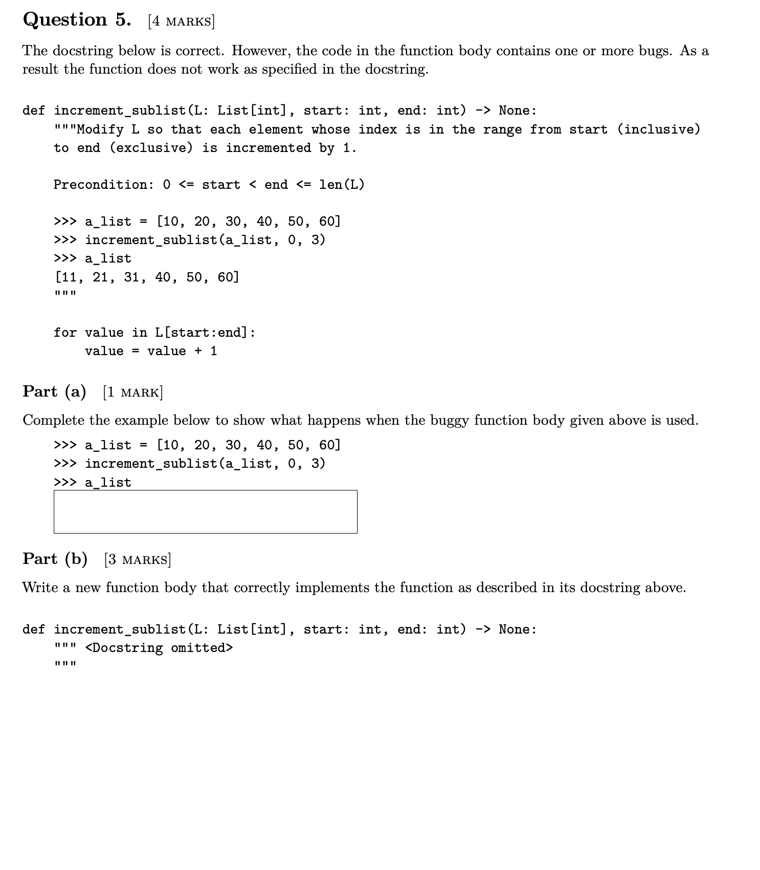Solved The docstring below is correct. However, the code in | Chegg.com