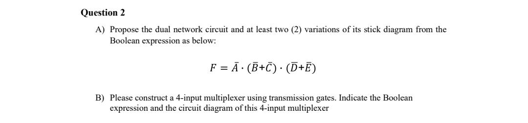 Solved A) Propose the dual network circuit and at least two | Chegg.com