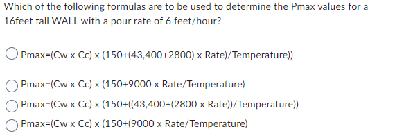 Solved Which of the following formulas are to be used to | Chegg.com