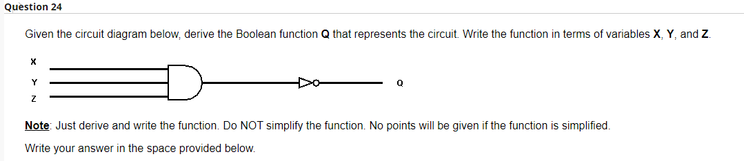 Solved Question 24 Given the circuit diagram below, derive | Chegg.com