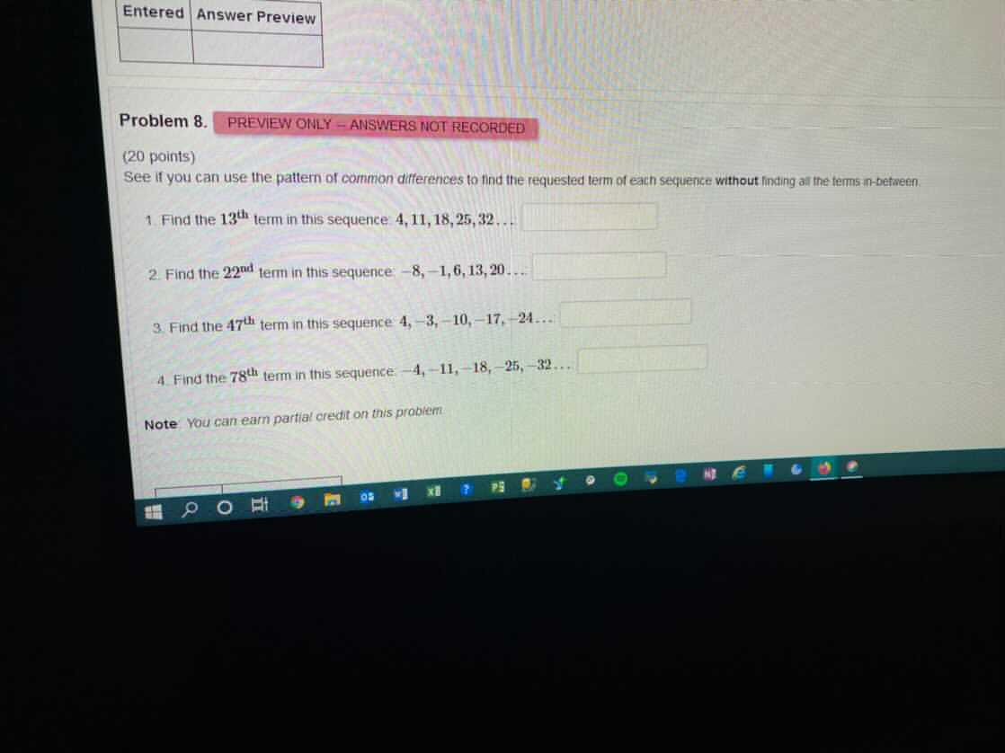Solved Entered Answer Preview Problem 8. PREVIEW ONLY - | Chegg.com