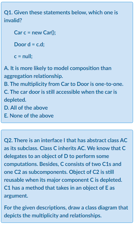 1)I didn't separate C and D classes on sub-class 2) Because of