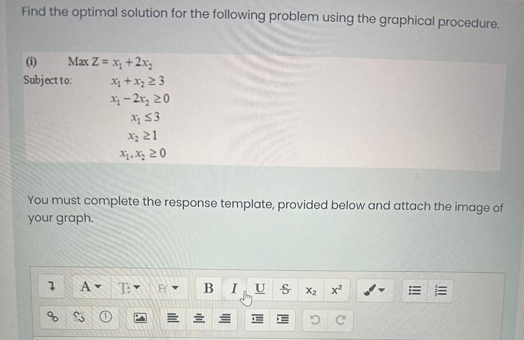 Solved Find The Optimal Solution For The Following Problem | Chegg.com