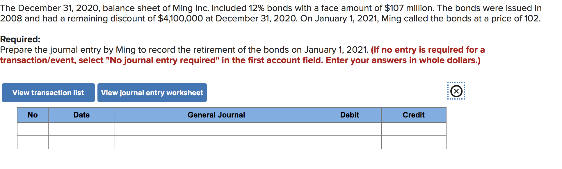 Solved The December 31, 2020, balance sheet of Ming Inc.