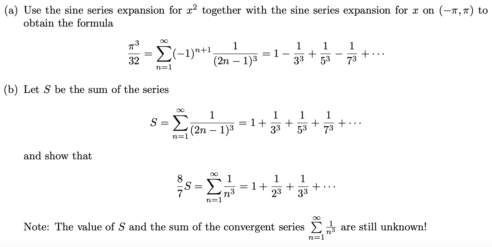 Solved (a) Use the sine series expansion for x2 together | Chegg.com