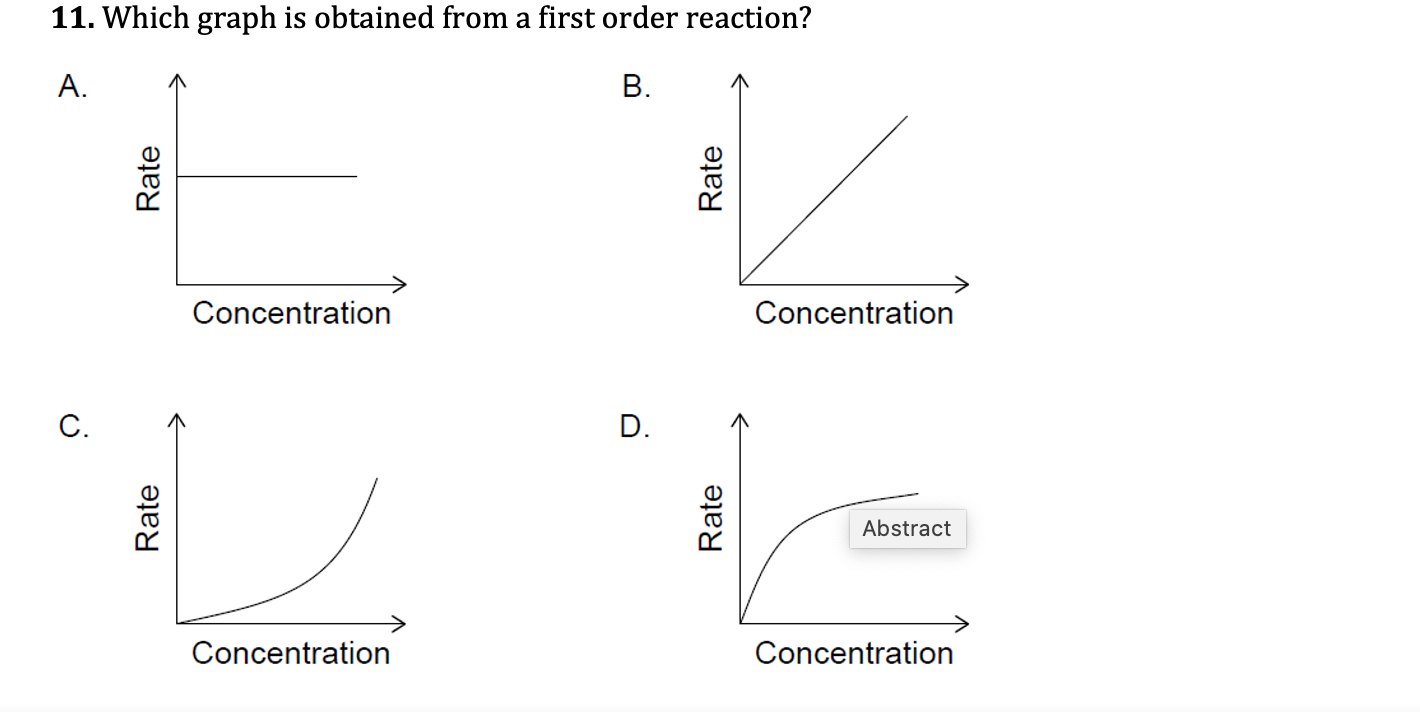 Solved 11 Which Graph Is Obtained From A First Order Chegg Com