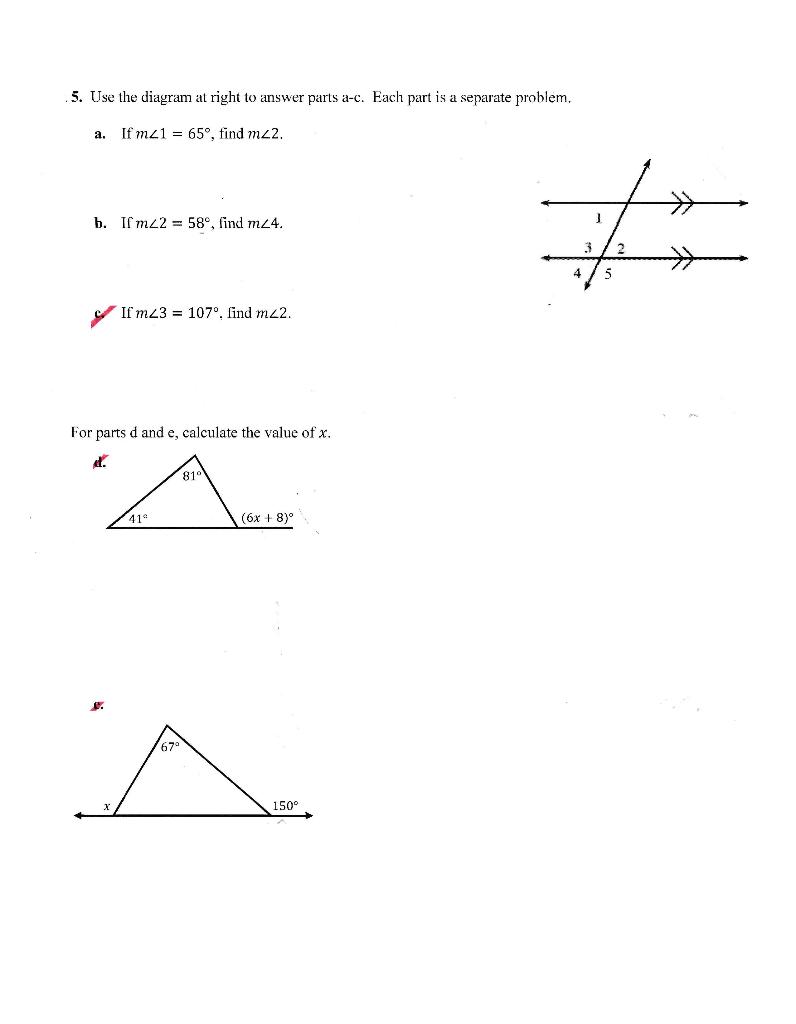 Solved .5. Use the diagram at right to answer parts a-c. | Chegg.com