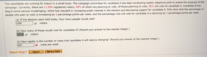 Solved Two Candidates Are Running For Mayor In A Small Town. | Chegg.com