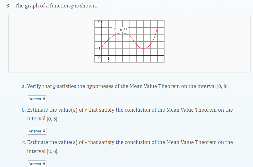 Solved 3. The graph of a function g is shown. a. Verify that | Chegg.com