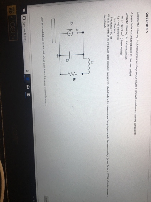 Solved QUESTION 5 Consider the following circuit consistinig | Chegg.com