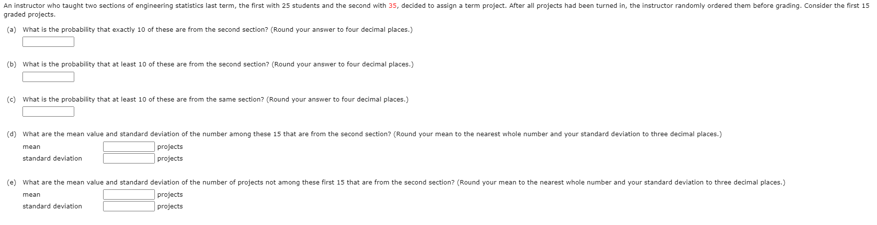 Solved An instructor who taught two sections of engineering | Chegg.com