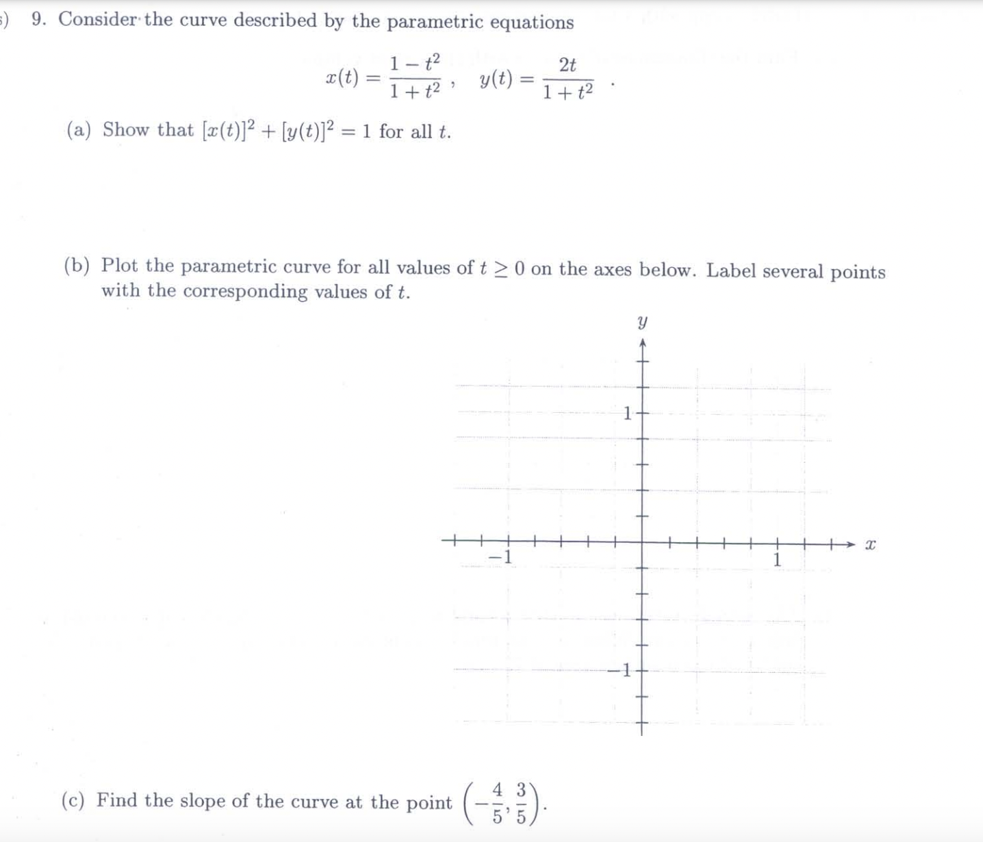 Solved Consider the curve described by ﻿the parametric | Chegg.com