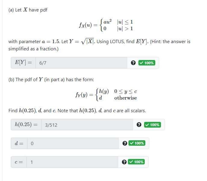 Solved (a) Let X have pdf auu 1 with | Chegg.com
