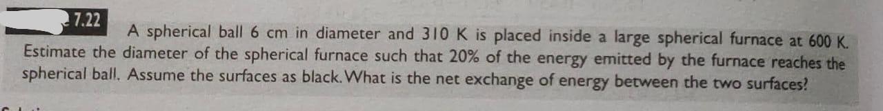 Solved 17.22 A spherical ball 6 cm in diameter and 310 K is | Chegg.com