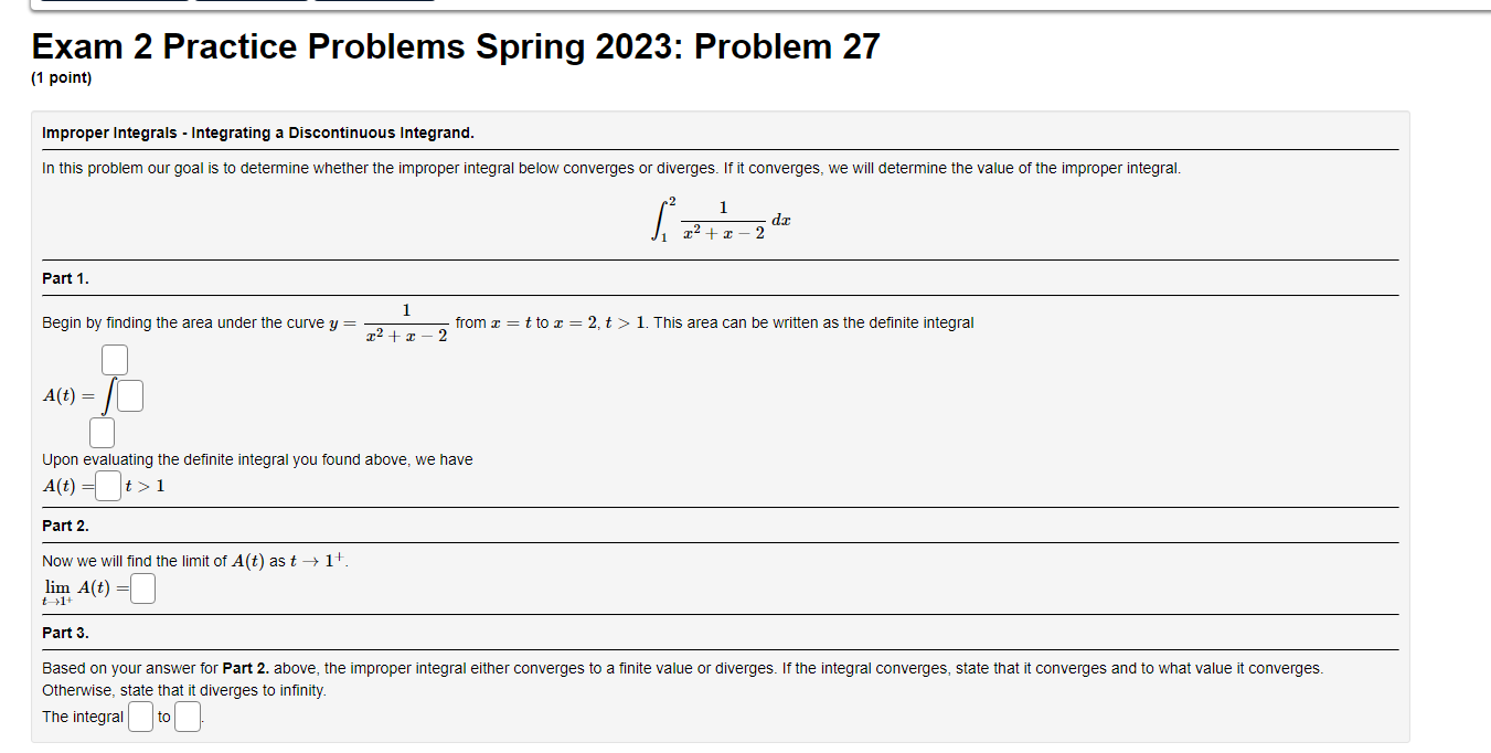 Solved Exam 2 Practice Problems Spring 2023: Problem 27 1 | Chegg.com