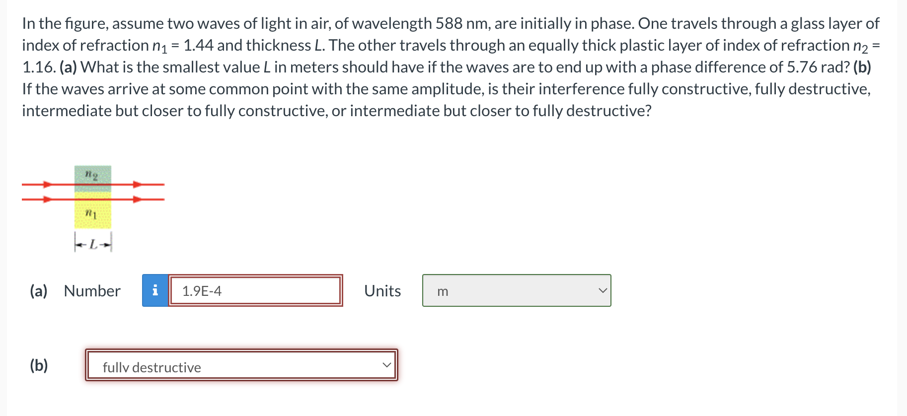 In the figure, assume two waves of light in air, of | Chegg.com