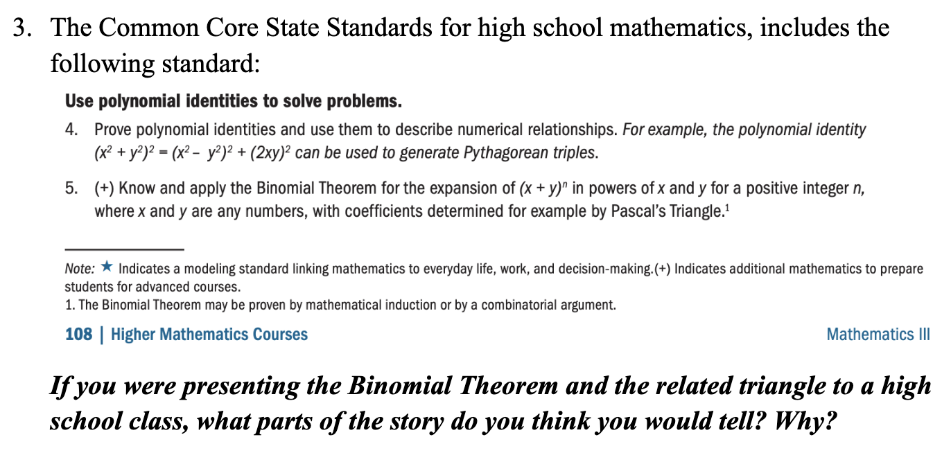 Solved The Common Core State Standards for high school