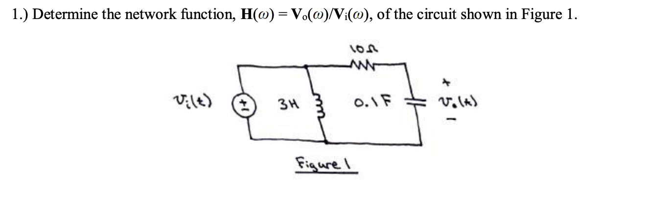 Solved H(ω)=Vo(ω)/Vi(ω) | Chegg.com