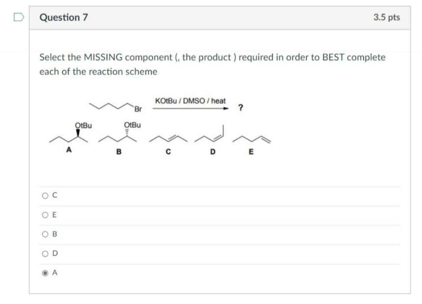 Solved Select the MISSING component (, the product) required | Chegg.com