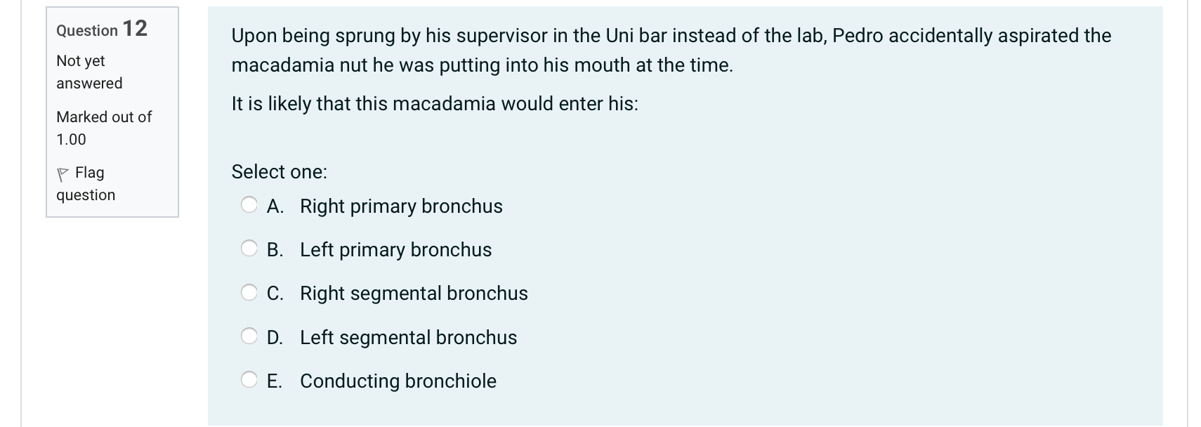 Solved Question 12 Not yet answered Upon being sprung by his | Chegg.com