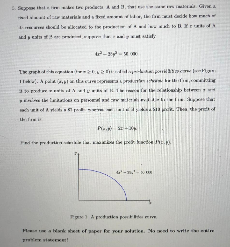 Solved 5. Suppose That A Firm Makes Two Products, A And B, | Chegg.com