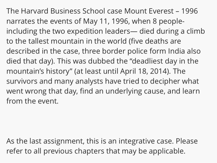 mount everest case study harvard