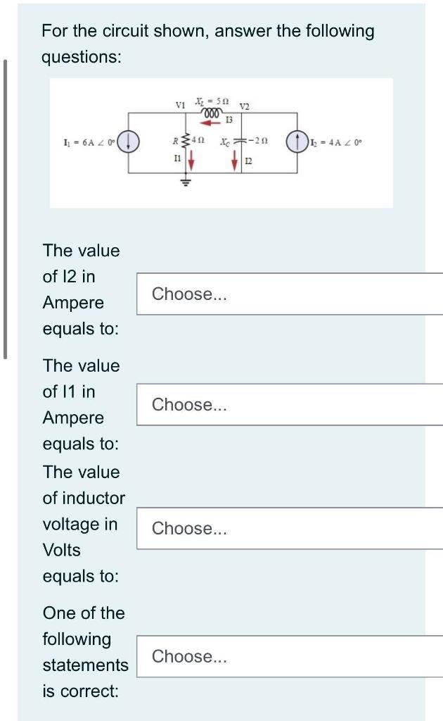 Solved For the circuit shown, answer the following | Chegg.com