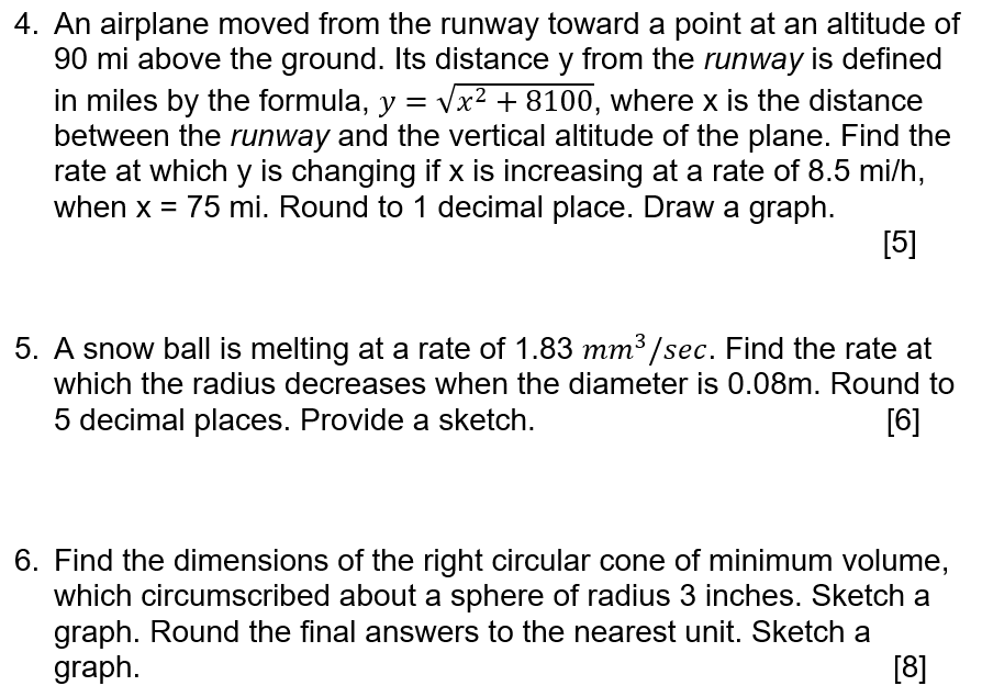 Solved 4. An airplane moved from the runway toward a point | Chegg.com